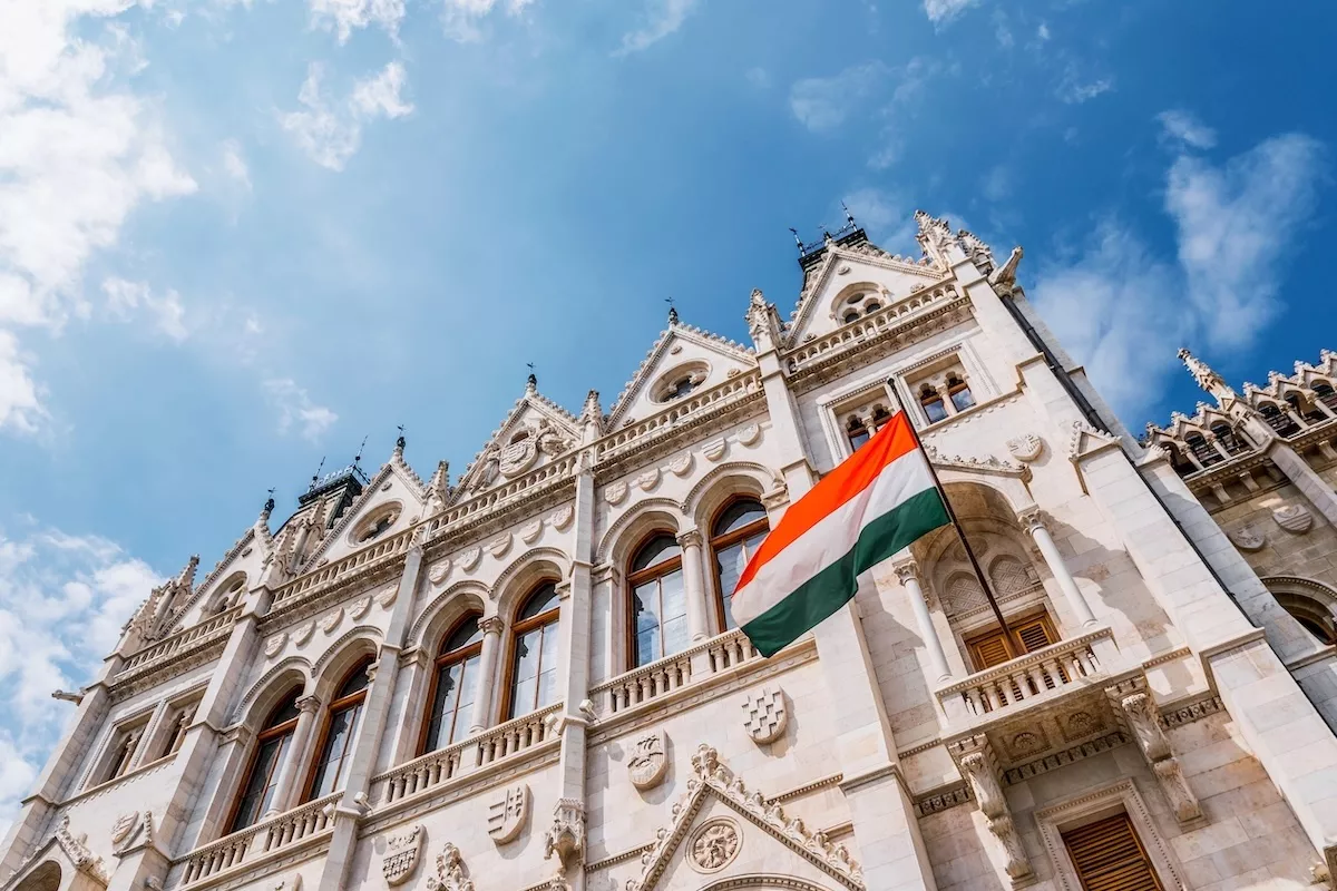 Hungarian flag Parliament