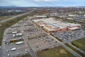 Shopping park near M5 highway in Hungary